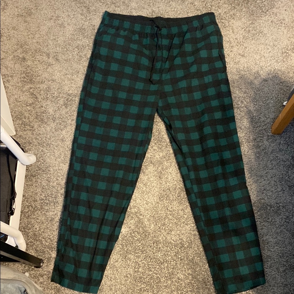 Green and Black Checkered Men's Pajama Pants